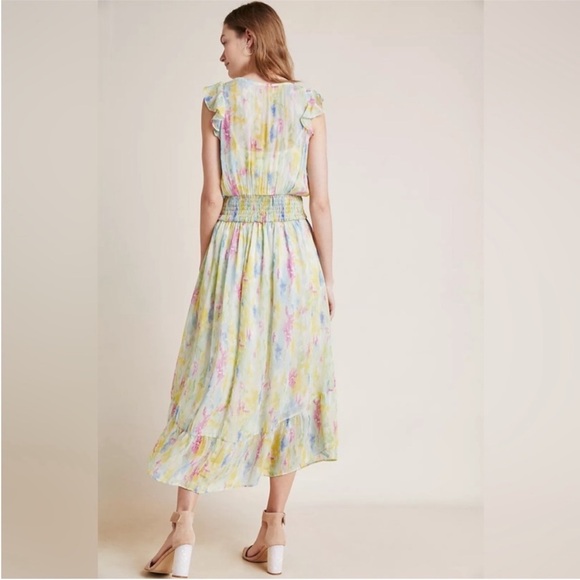 Anthropologie Water Color Print Sleeveless Maxi Dress - Size 6 - Picture 2 of 11
